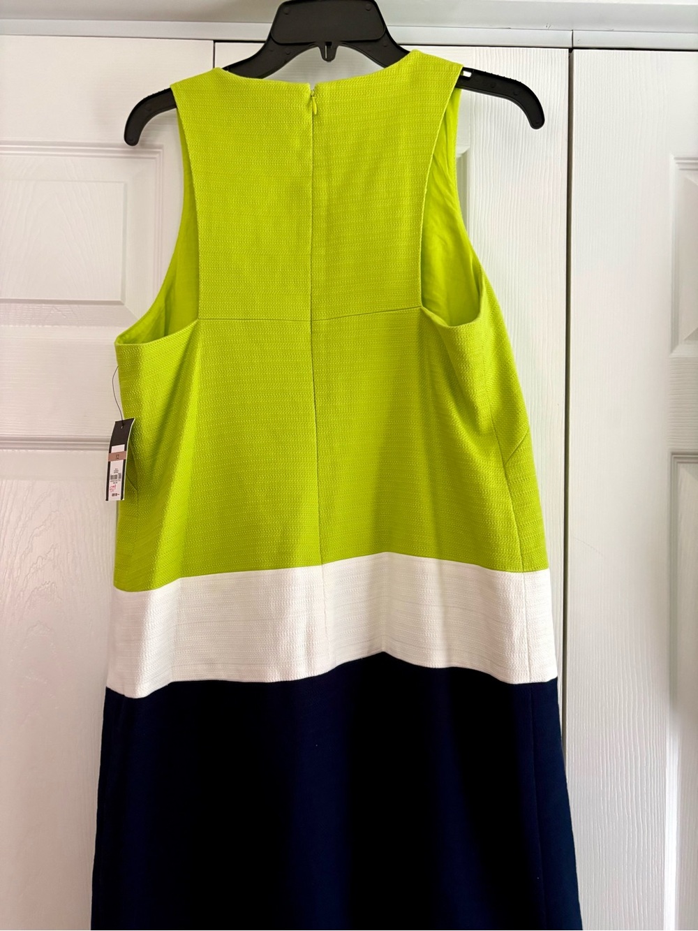 Crown & Ivy Women's Sleeveless Dress In Lime, Navy & White. Size 12. NWT. - Picture 4 of 5